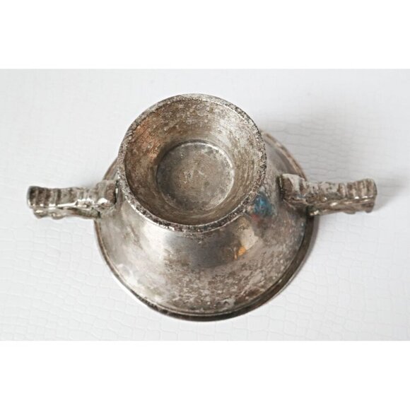 Vintage Chinese Nickel Silver Dragon Chopstick Rest & Spoon Rest Goblet Serving - Picture 3 of 10